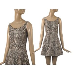 Cheetah print‎ minidress Y2K cyber animal print vintage A-line mod mini